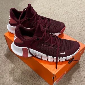 Nike Burgundy and White Athletic Shoes